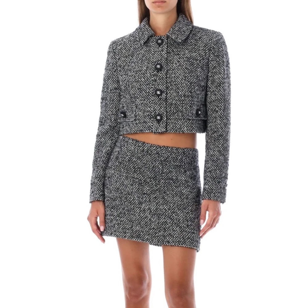 Banana Republic Black and White Tweed Jacket